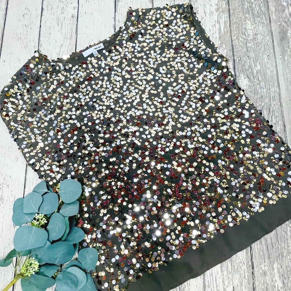 WD•NY Sequin Dolman Top